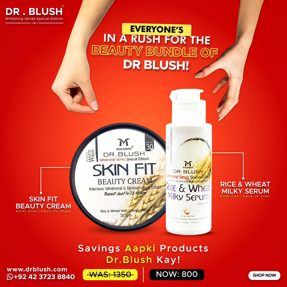Dr Blush Rice'n'Wheat(whitenning ) Combo Deal(2 items)