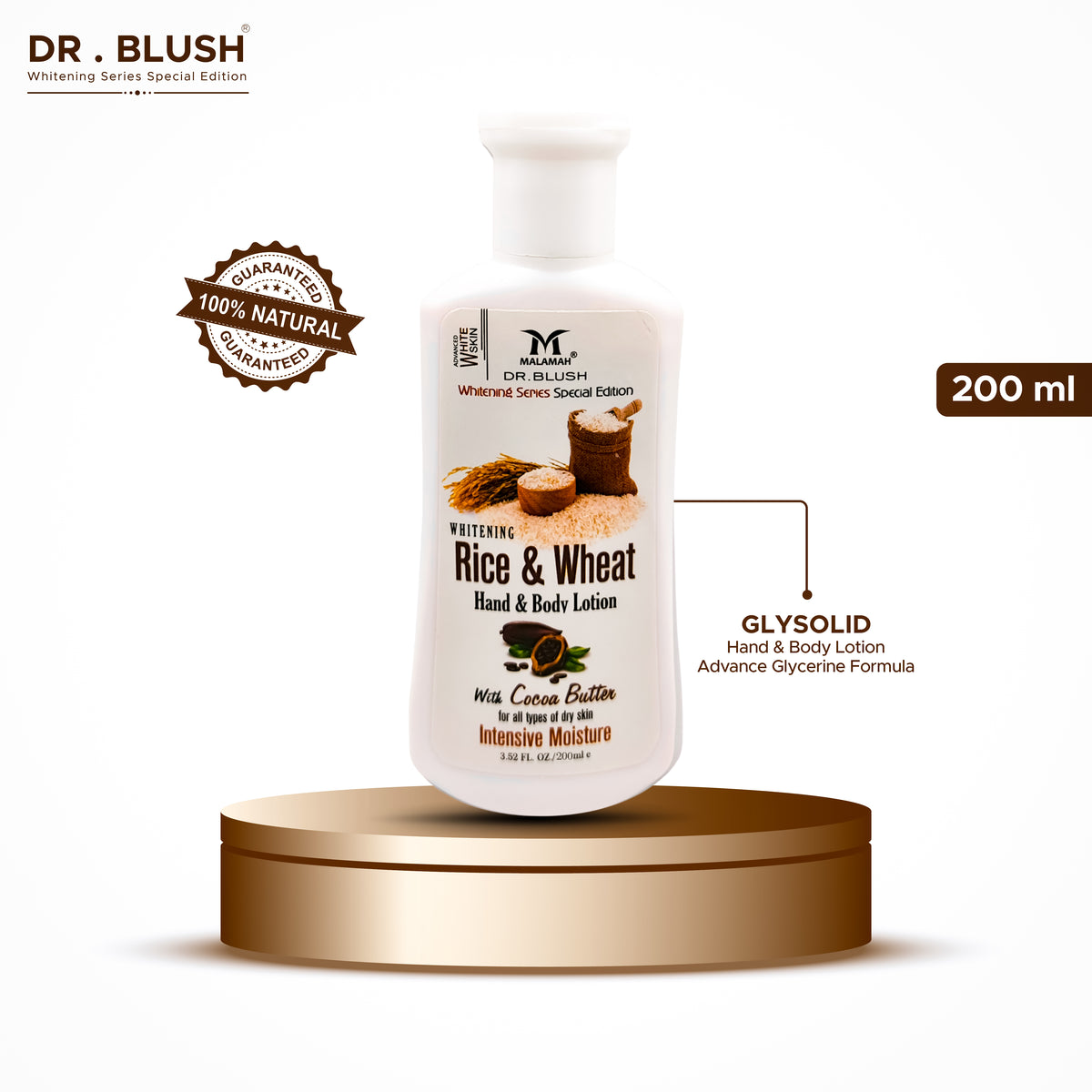 Dr Blush Rice & Wheat Lotion (Cocoa Butter) 200ml
