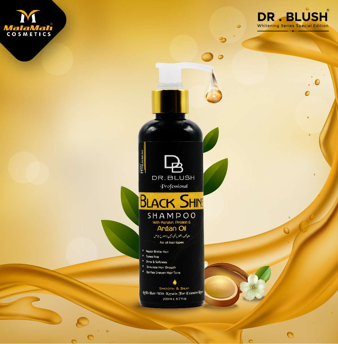 Dr Blush Black Shine Shampoo (Argan Oil)